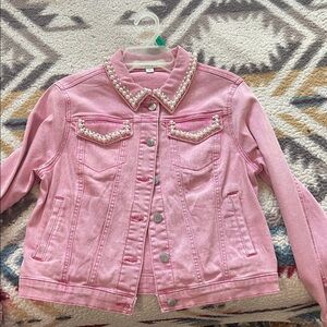 Cato Pink Jacket with Pearl Details
